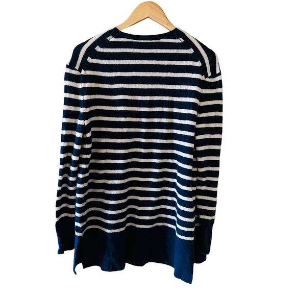 Madewell Cozy Walker Merino Alpaca Blend Open Front Cardigan Size XS Blue Cream - Picture 3 of 9